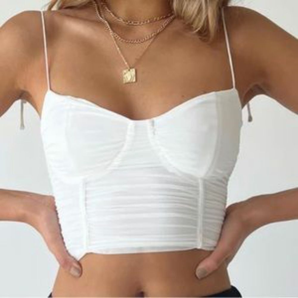 Princess Polly Ruffled Crop Cami Top Sz 8
